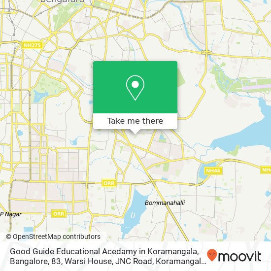 Good Guide Educational Acedamy in Koramangala, Bangalore, 83, Warsi House, JNC Road, Koramangala In map