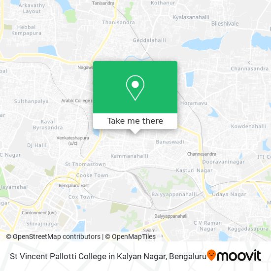 St Vincent Pallotti College in Kalyan Nagar map