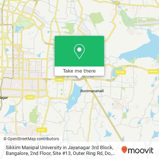 Sikkim Manipal University in Jayanagar 3rd Block, Bangalore, 2nd Floor, Site #13, Outer Ring Rd, Do map