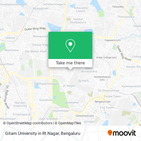 Gitam University in Rt Nagar map