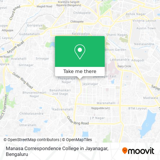 Manasa Correspondence College in Jayanagar map