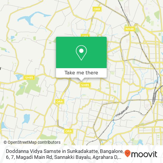 Doddanna Vidya Samste in Sunkadakatte, Bangalore, 6, 7, Magadi Main Rd, Sannakki Bayalu, Agrahara D map