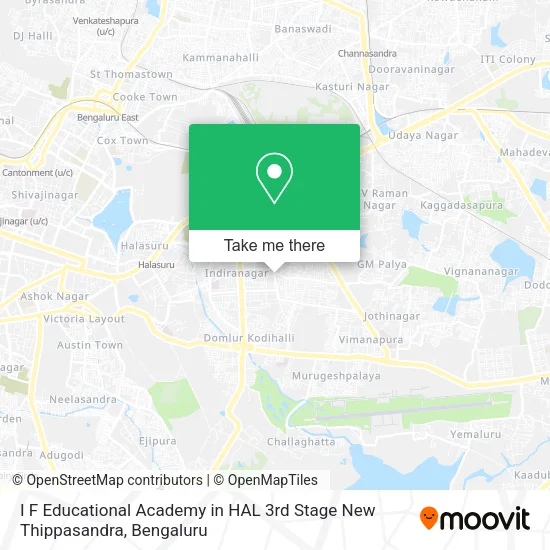 I F Educational Academy in HAL 3rd Stage New Thippasandra map