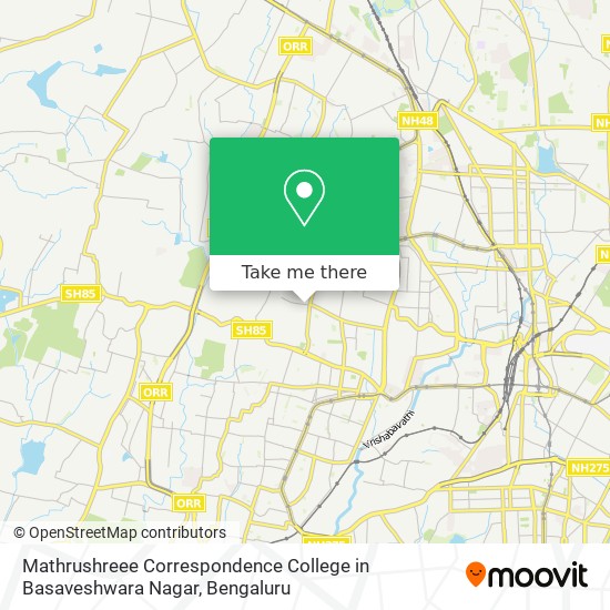 Mathrushreee Correspondence College in Basaveshwara Nagar map