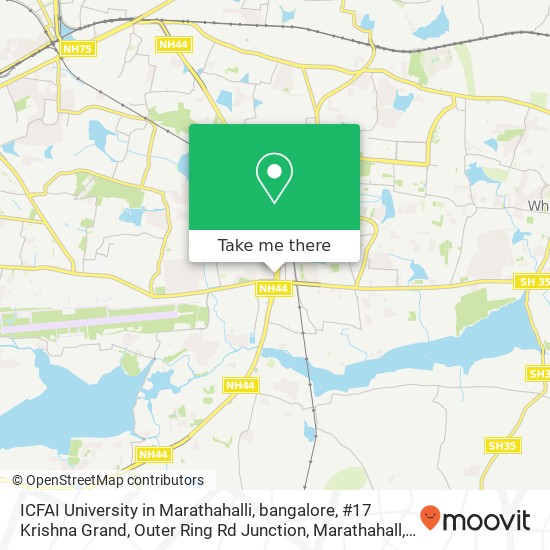 ICFAI University in Marathahalli, bangalore, #17 Krishna Grand, Outer Ring Rd Junction, Marathahall map