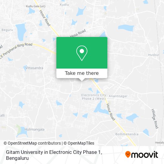 Gitam University in Electronic City Phase 1 map