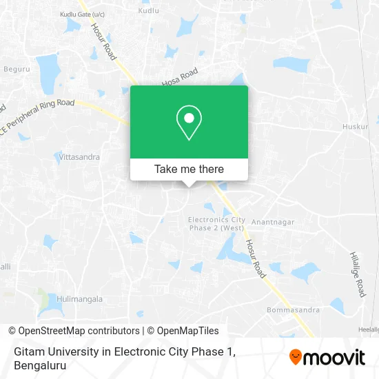 Gitam University in Electronic City Phase 1 map