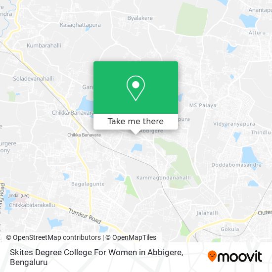 Skites Degree College For Women in Abbigere map