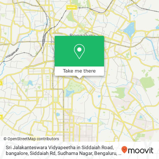 Sri Jalakanteswara Vidyapeetha in Siddaiah Road, bangalore, Siddaiah Rd, Sudhama Nagar, Bengaluru, map