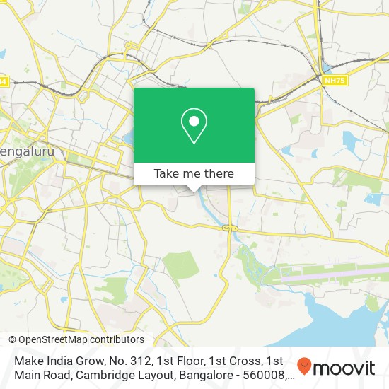 Make India Grow, No. 312, 1st Floor, 1st Cross, 1st Main Road, Cambridge Layout, Bangalore - 560008 map