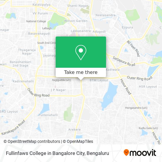 Fullinfaws College in Bangalore City map