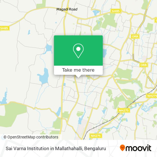 Sai Varna Institution in Mallathahalli map