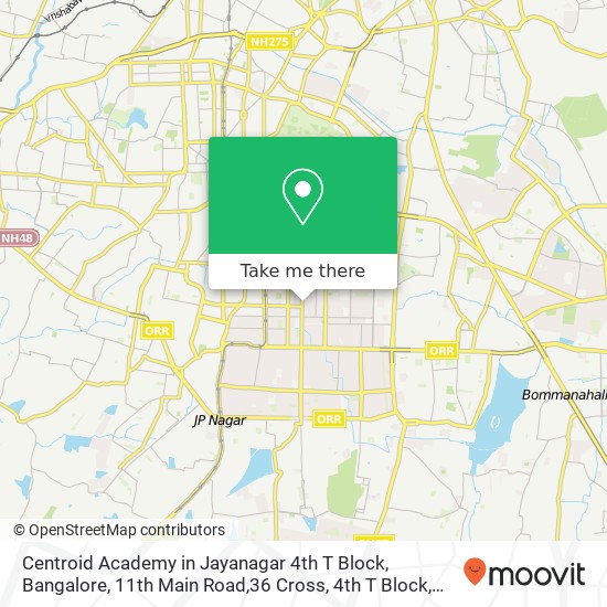 Centroid Academy in Jayanagar 4th T Block, Bangalore, 11th Main Road,36 Cross, 4th T Block, Jayanag map