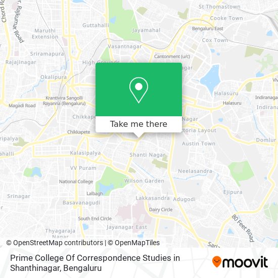 Prime College Of Correspondence Studies in Shanthinagar map