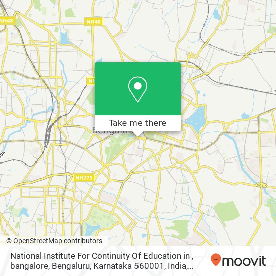National Institute For Continuity Of Education in , bangalore, Bengaluru, Karnataka 560001, India map