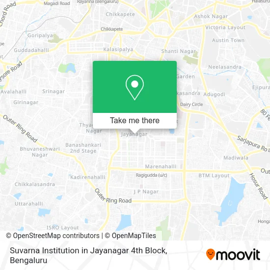 Suvarna Institution in Jayanagar 4th Block map