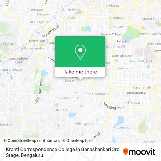 Kranti Correspondence College in Banashankari 3rd Stage map