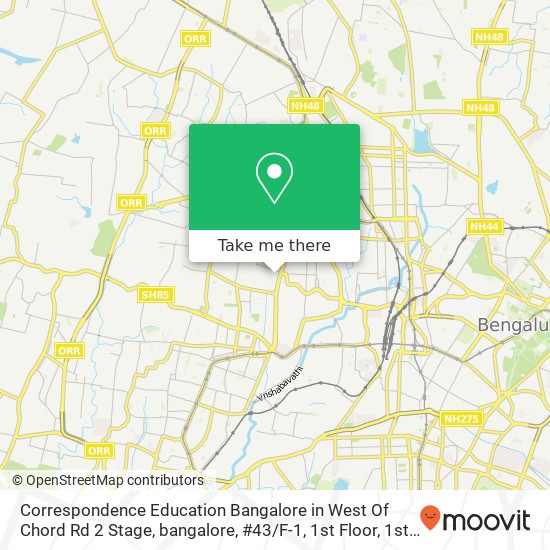 Correspondence Education Bangalore in West Of Chord Rd 2 Stage, bangalore, #43 / F-1, 1st Floor, 1st map