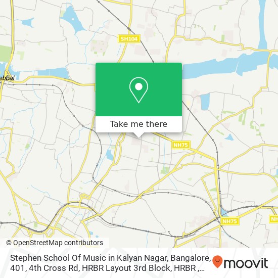 Stephen School Of Music in Kalyan Nagar, Bangalore, 401, 4th Cross Rd, HRBR Layout 3rd Block, HRBR map