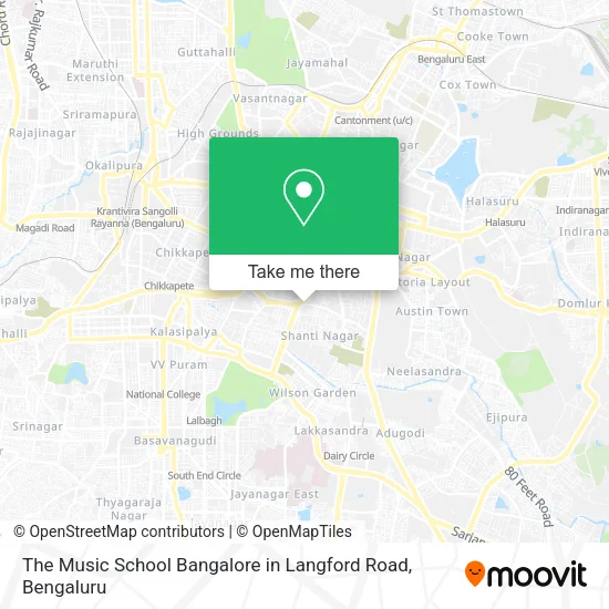 The Music School Bangalore in Langford Road map