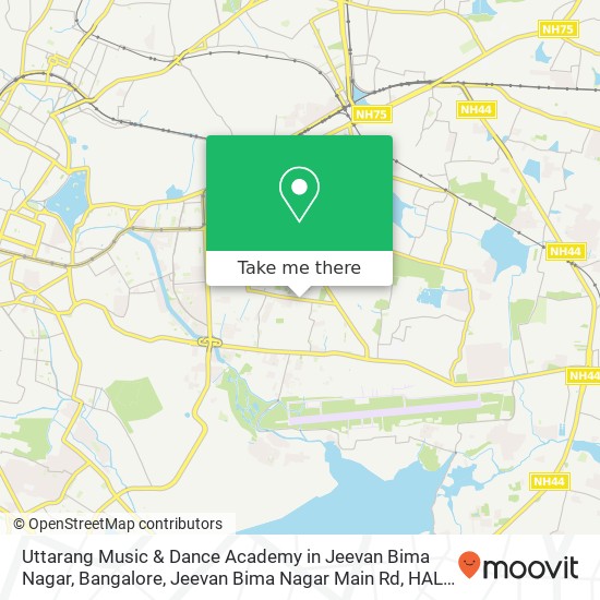 Uttarang Music & Dance Academy in Jeevan Bima Nagar, Bangalore, Jeevan Bima Nagar Main Rd, HAL 3rd map