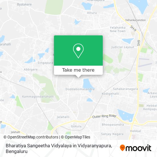 Bharatiya Sangeetha Vidyalaya in Vidyaranyapura map