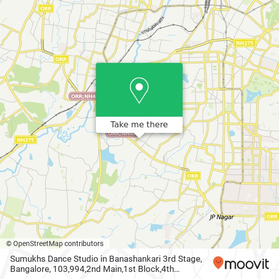 Sumukhs Dance Studio in Banashankari 3rd Stage, Bangalore, 103,994,2nd Main,1st Block,4th Phase,Kat map