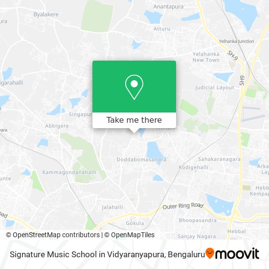 Signature Music School in Vidyaranyapura map