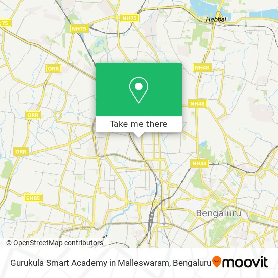 Gurukula Smart Academy in Malleswaram map