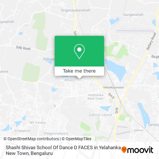 Shashi Shivas School Of Dance D FACES in Yelahanka New Town map