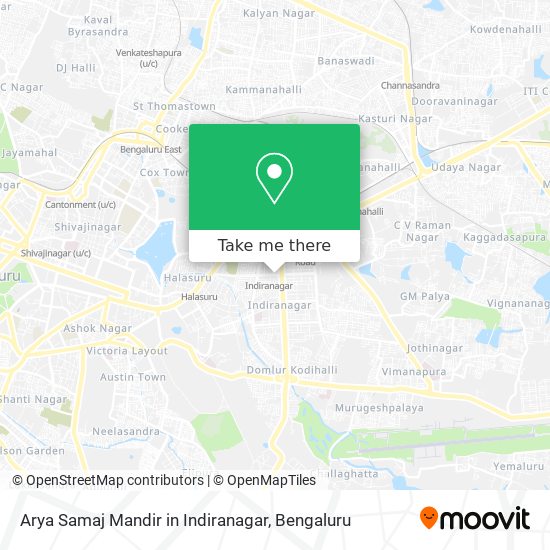 Arya Samaj Mandir in Indiranagar map