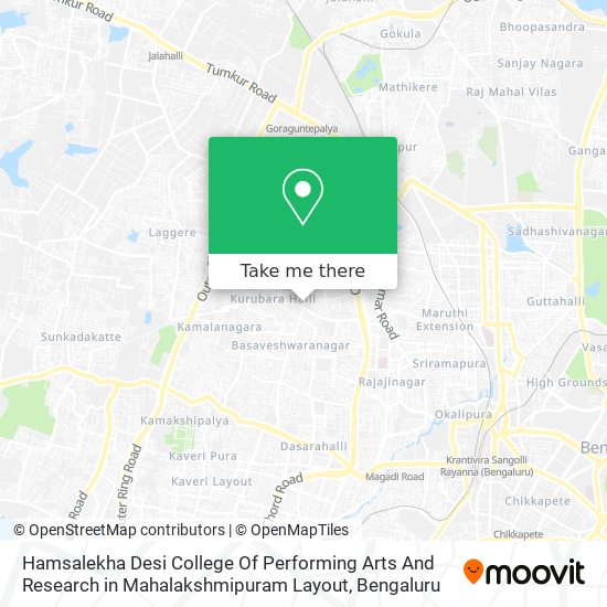 Hamsalekha Desi College Of Performing Arts And Research in Mahalakshmipuram Layout map