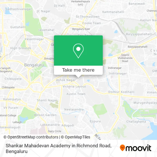 Shankar Mahadevan Academy in Richmond Road map