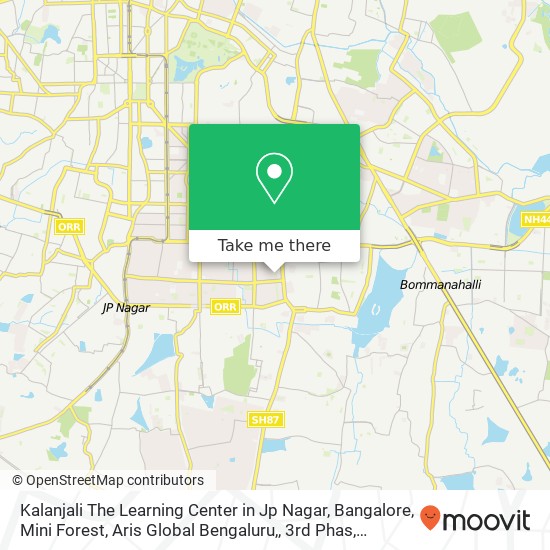 Kalanjali The Learning Center in Jp Nagar, Bangalore, Mini Forest, Aris Global Bengaluru,, 3rd Phas map