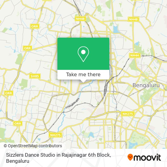 Sizzlers Dance Studio in Rajajinagar 6th Block map