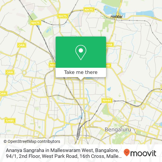 Ananya Sangraha in Malleswaram West, Bangalore, 94 / 1, 2nd Floor, West Park Road, 16th Cross, Malles map