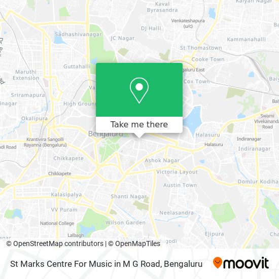 St Marks Centre For Music in M G Road map