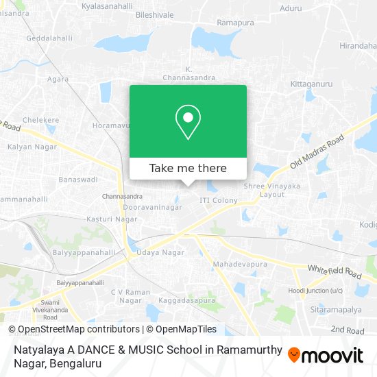 Natyalaya A DANCE & MUSIC School in Ramamurthy Nagar map