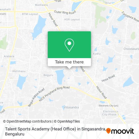 Talent Sports Academy (Head Office) in Singasandra map