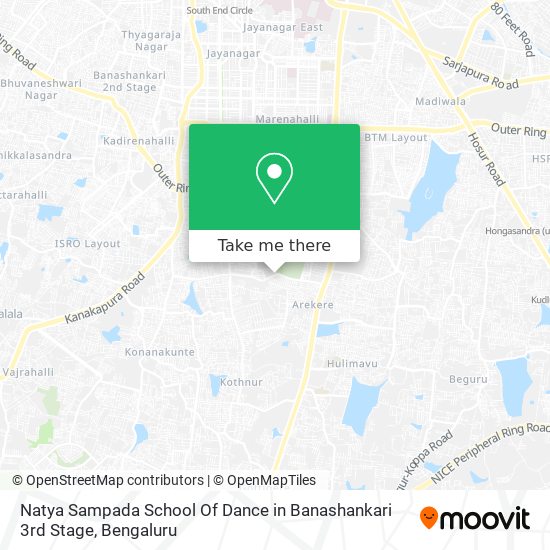 Natya Sampada School Of Dance in Banashankari 3rd Stage map