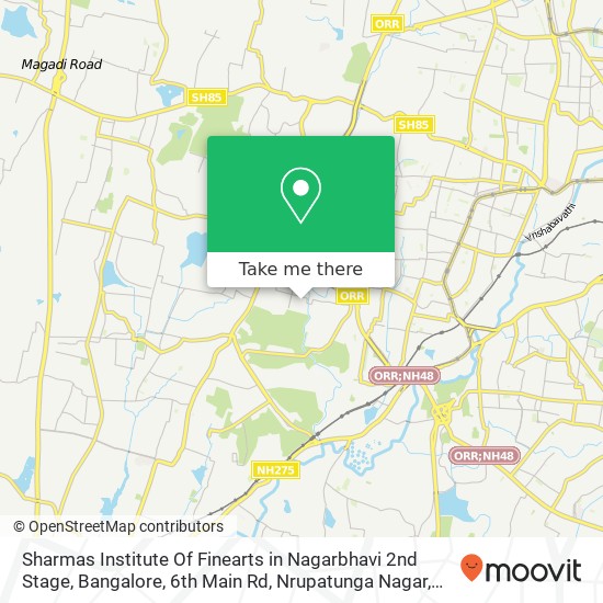 Sharmas Institute Of Finearts in Nagarbhavi 2nd Stage, Bangalore, 6th Main Rd, Nrupatunga Nagar, NG map