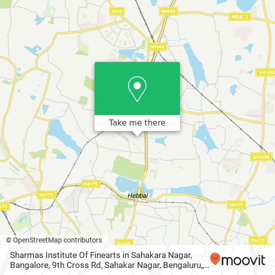 Sharmas Institute Of Finearts in Sahakara Nagar, Bangalore, 9th Cross Rd, Sahakar Nagar, Bengaluru, map