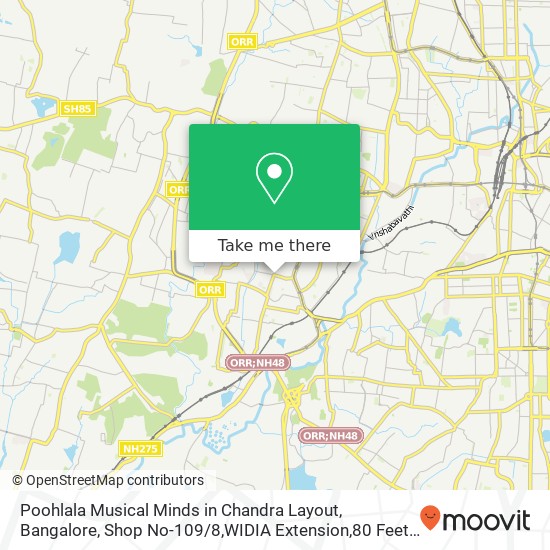 Poohlala Musical Minds in Chandra Layout, Bangalore, Shop No-109 / 8,WIDIA Extension,80 Feet Road,Cha map