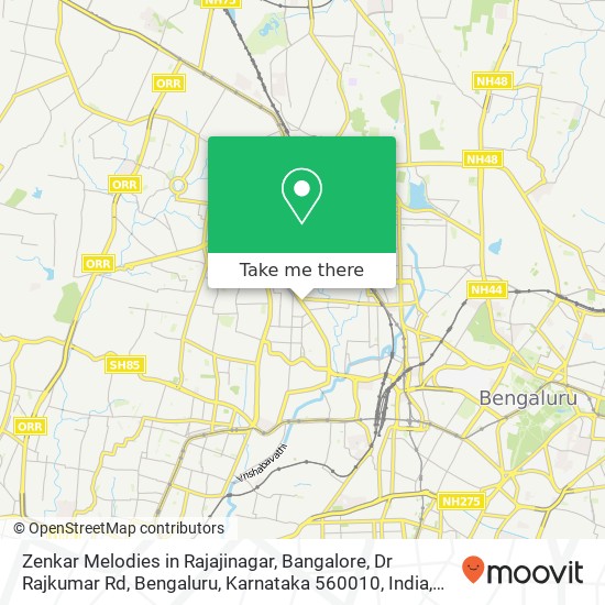 Zenkar Melodies in Rajajinagar, Bangalore, Dr Rajkumar Rd, Bengaluru, Karnataka 560010, India map