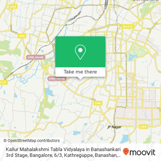 Kallur Mahalakshmi Tabla Vidyalaya in Banashankari 3rd Stage, Bangalore, 6 / 3, Kathreguppe, Banashan map