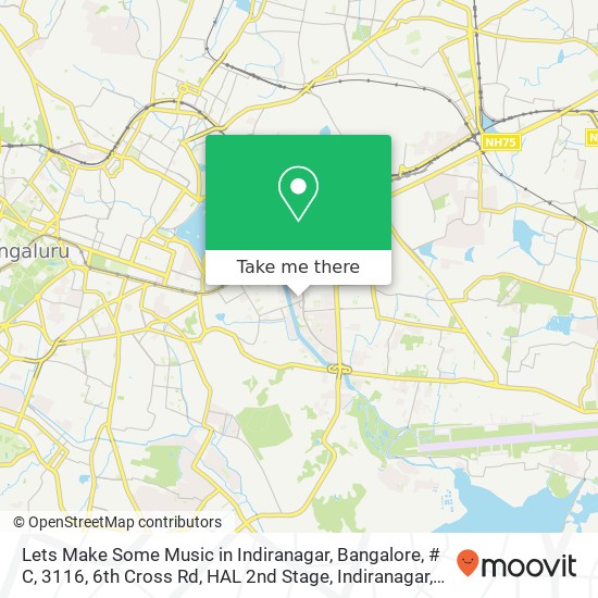Lets Make Some Music in Indiranagar, Bangalore, # C, 3116, 6th Cross Rd, HAL 2nd Stage, Indiranagar map