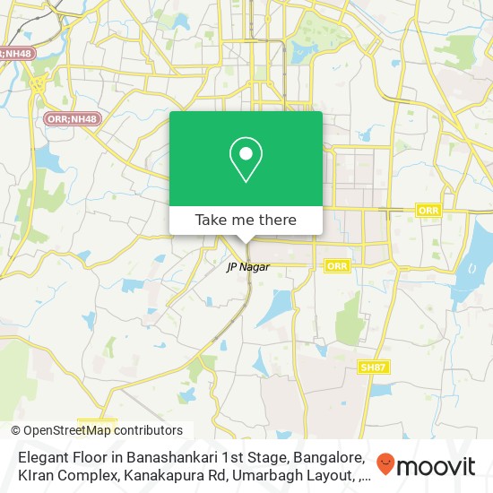 Elegant Floor in Banashankari 1st Stage, Bangalore, KIran Complex, Kanakapura Rd, Umarbagh Layout, map