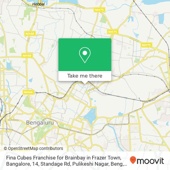 Fina Cubes Franchise for Brainbay in Frazer Town, Bangalore, 14, Standage Rd, Pulikeshi Nagar, Beng map
