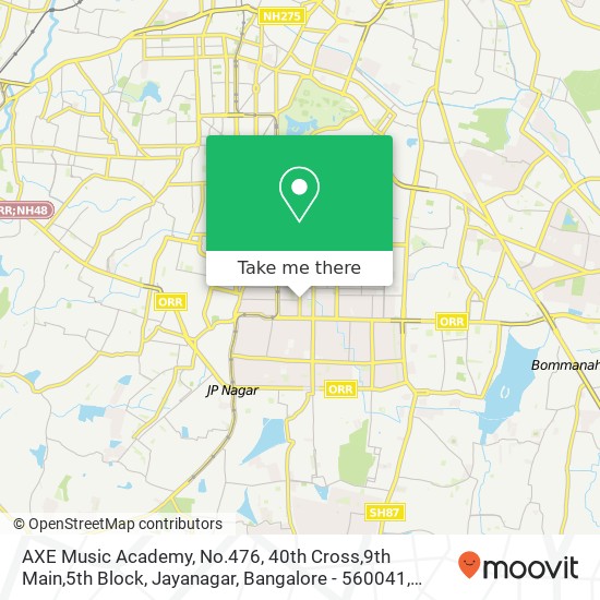 AXE Music Academy, No.476, 40th Cross,9th Main,5th Block, Jayanagar, Bangalore - 560041 map