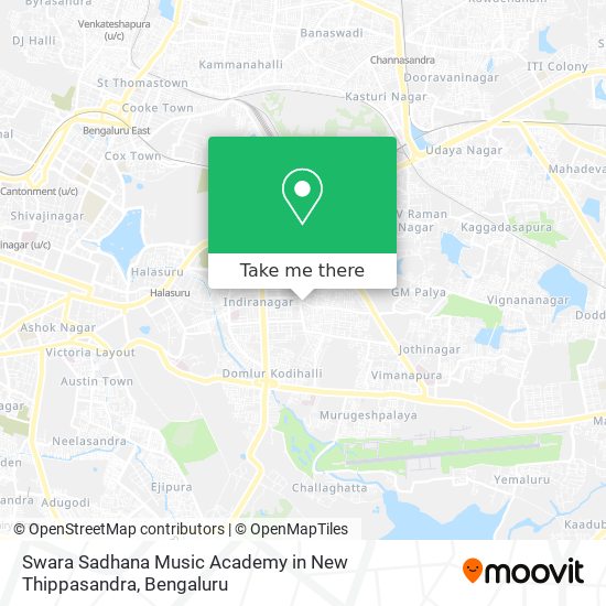 Swara Sadhana Music Academy in New Thippasandra map